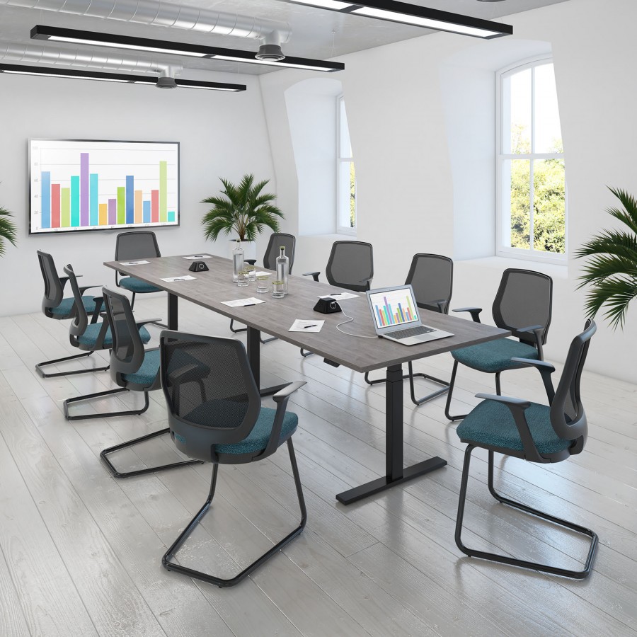 Elev8 Touch Adjustable Radial Boardroom Table 